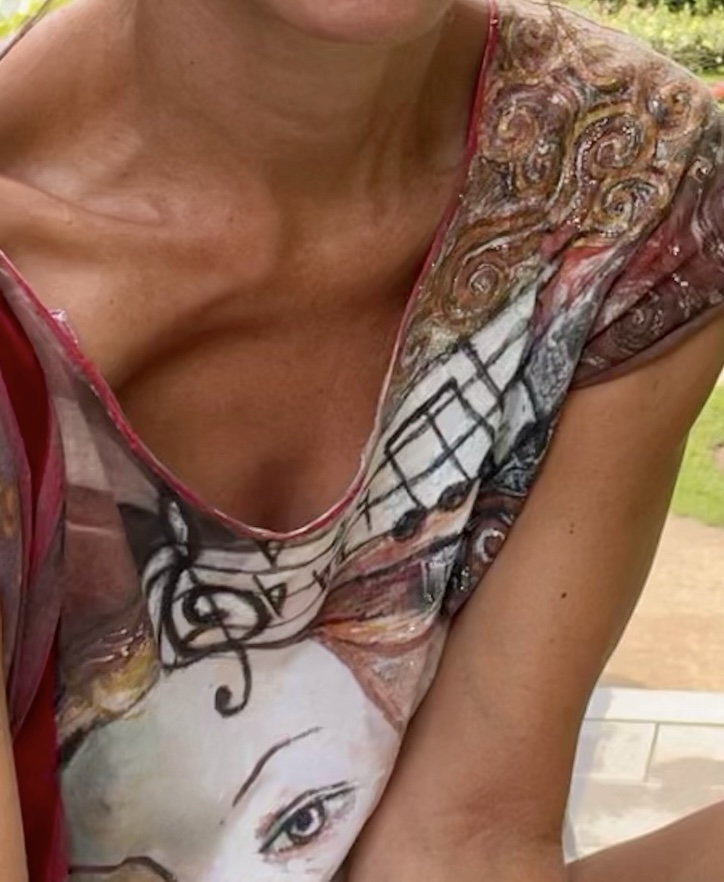 Musikalische Venus auf Baumwolle Baumwoll-T-Shirt: "Venus mit Musik" 2