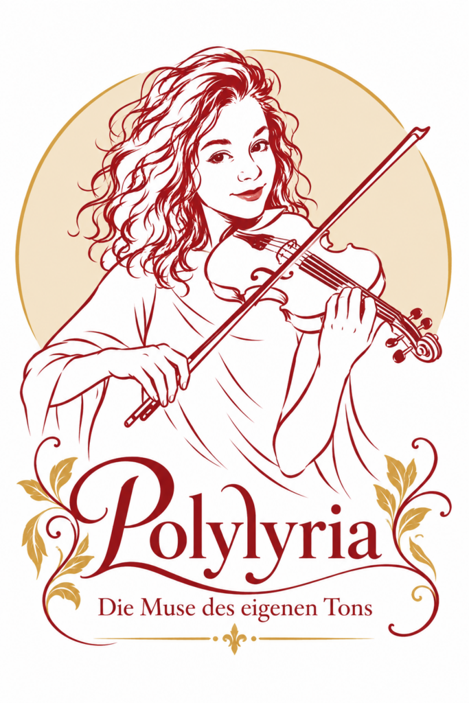 Polylyria – Muse des eigenen Tons mit Violine, Illustration für Giulia Schmidt